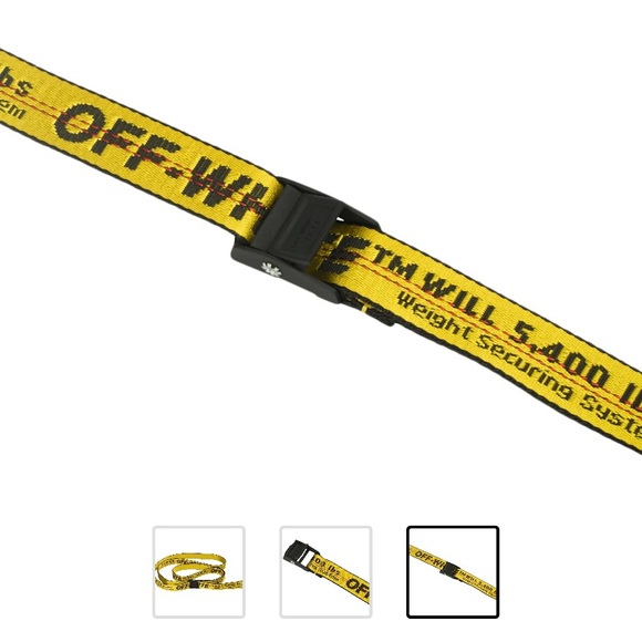 EUC Unisex One Size Off-White Mini Industrial Belt SS19 In Yellow & Black Color - Picture 4 of 14
